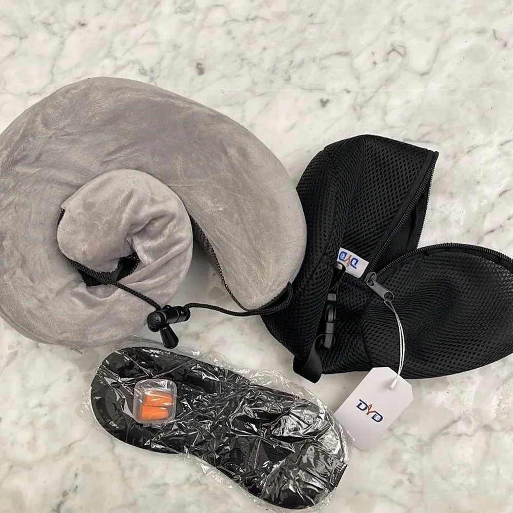 DYD travel pillow with travel bags , sleeping mask , ear plugs